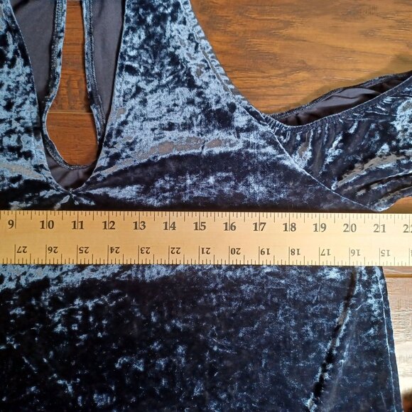 American Eagle Top Womens Large Blue Velvet Burnout Whimsigoth Retro Witchy - Picture 9 of 10